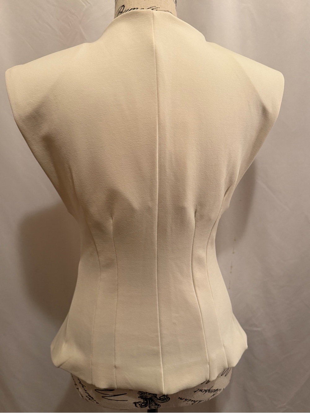 Zara Cream Tailored Button-Front Vest - Picture 3 of 5